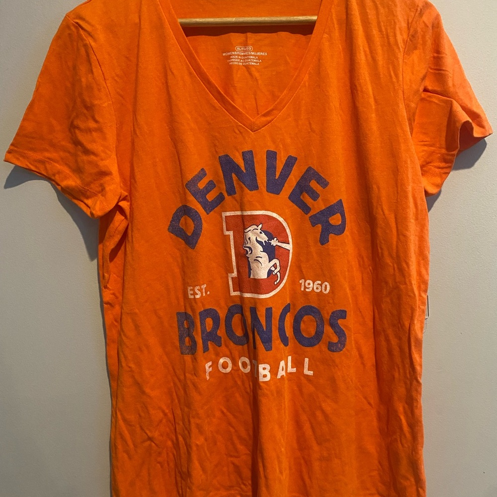 Denver Broncos Orange V-Neck Tee
